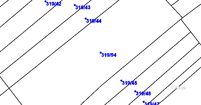 Parcela st. 319/94 v KÚ Rychtářov, Katastrální mapa