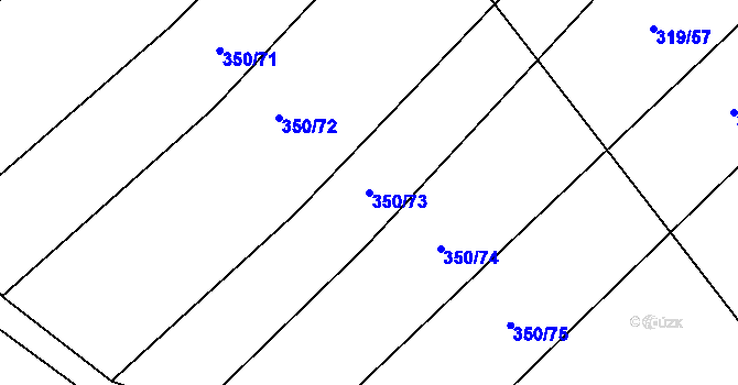 Parcela st. 350/73 v KÚ Rychtářov, Katastrální mapa