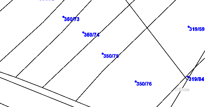 Parcela st. 350/75 v KÚ Rychtářov, Katastrální mapa