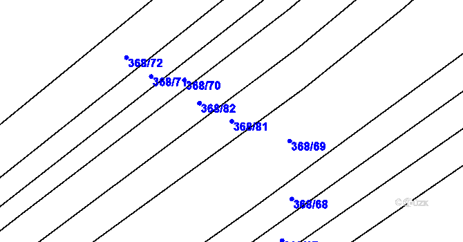 Parcela st. 368/81 v KÚ Rychtářov, Katastrální mapa