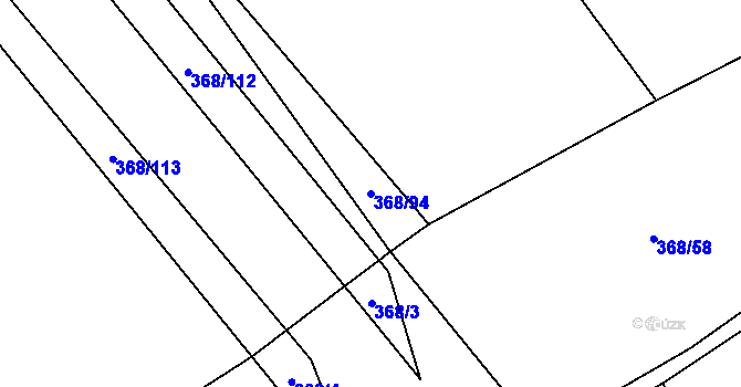 Parcela st. 368/94 v KÚ Rychtářov, Katastrální mapa