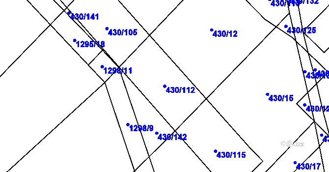 Parcela st. 430/112 v KÚ Rychtářov, Katastrální mapa