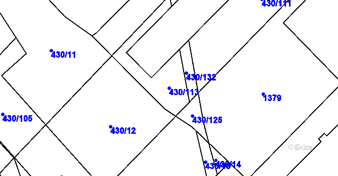 Parcela st. 430/113 v KÚ Rychtářov, Katastrální mapa