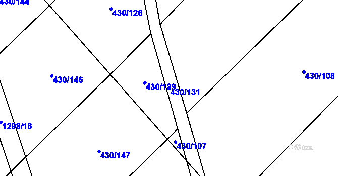 Parcela st. 430/131 v KÚ Rychtářov, Katastrální mapa