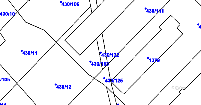 Parcela st. 430/132 v KÚ Rychtářov, Katastrální mapa