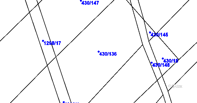 Parcela st. 430/136 v KÚ Rychtářov, Katastrální mapa