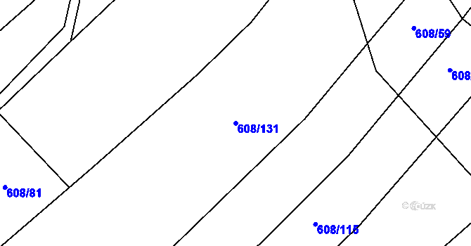 Parcela st. 608/131 v KÚ Rychtářov, Katastrální mapa
