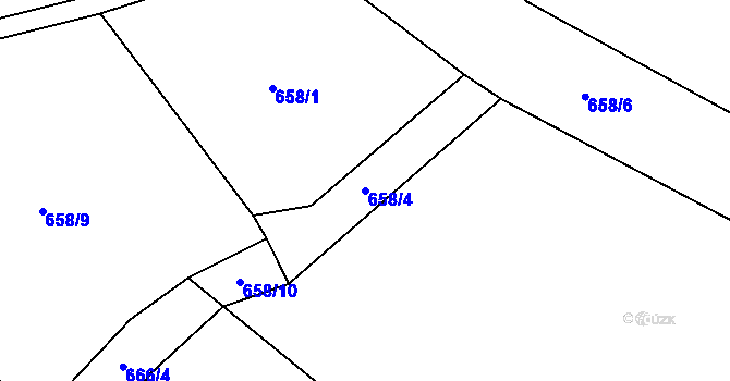 Parcela st. 658/4 v KÚ Rychtářov, Katastrální mapa