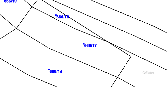 Parcela st. 666/17 v KÚ Rychtářov, Katastrální mapa