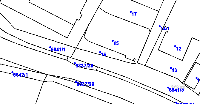 Parcela st. 16 v KÚ Rychvald, Katastrální mapa