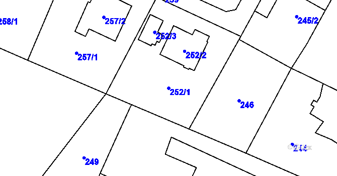 Parcela st. 252/1 v KÚ Rychvald, Katastrální mapa