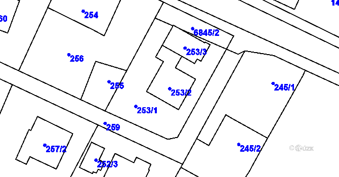 Parcela st. 253/2 v KÚ Rychvald, Katastrální mapa