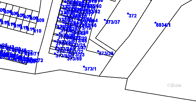 Parcela st. 373/38 v KÚ Rychvald, Katastrální mapa