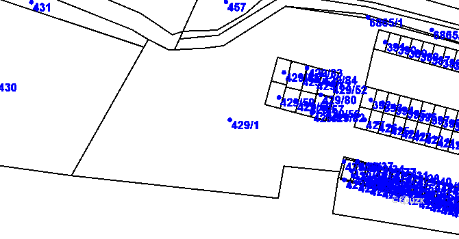 Parcela st. 429/1 v KÚ Rychvald, Katastrální mapa