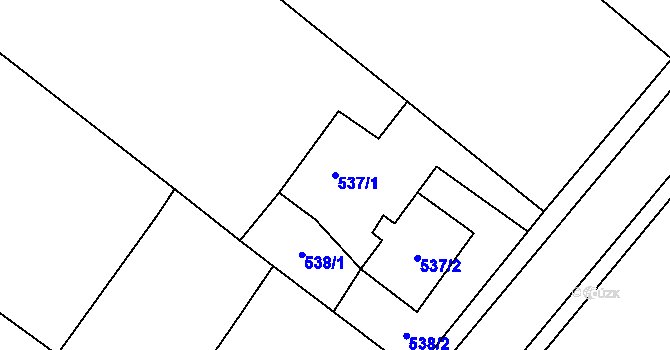 Parcela st. 537/1 v KÚ Rychvald, Katastrální mapa