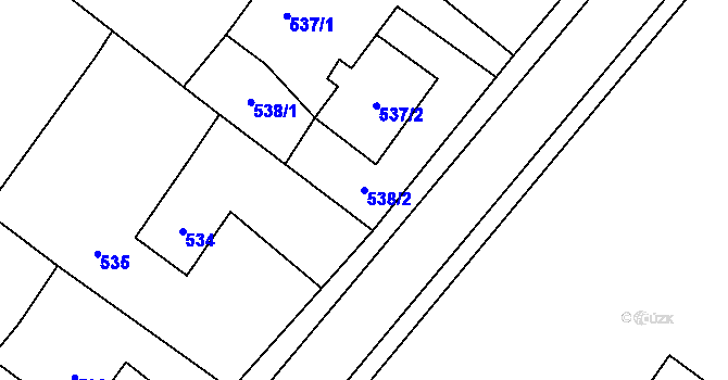 Parcela st. 538/2 v KÚ Rychvald, Katastrální mapa