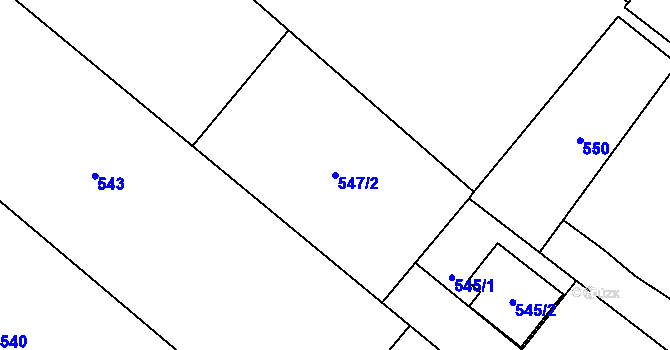 Parcela st. 547/2 v KÚ Rychvald, Katastrální mapa