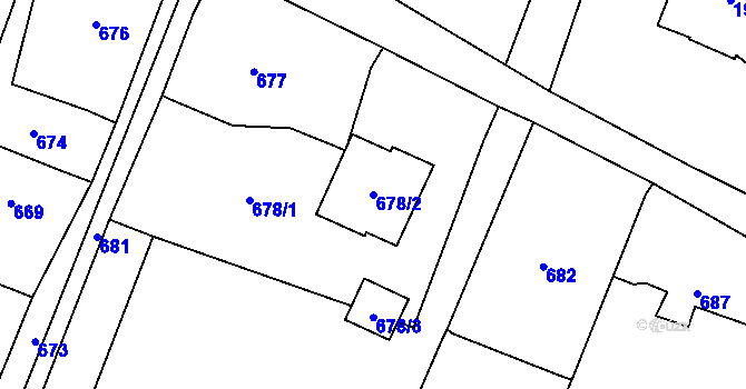 Parcela st. 678/2 v KÚ Rychvald, Katastrální mapa