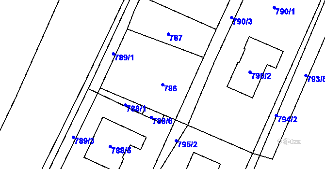 Parcela st. 786 v KÚ Rychvald, Katastrální mapa
