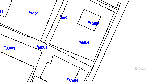 Parcela st. 808/1 v KÚ Rychvald, Katastrální mapa