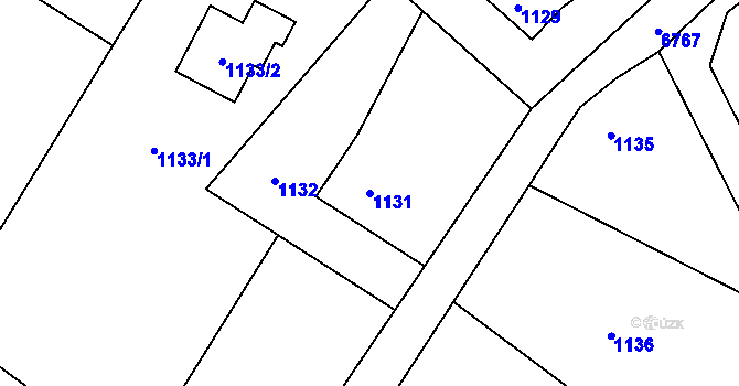 Parcela st. 1131 v KÚ Rychvald, Katastrální mapa