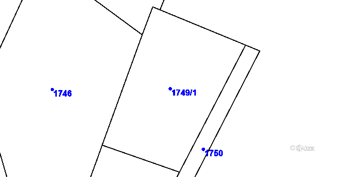 Parcela st. 1749/1 v KÚ Rychvald, Katastrální mapa