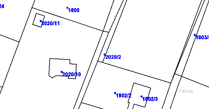 Parcela st. 2020/2 v KÚ Rychvald, Katastrální mapa