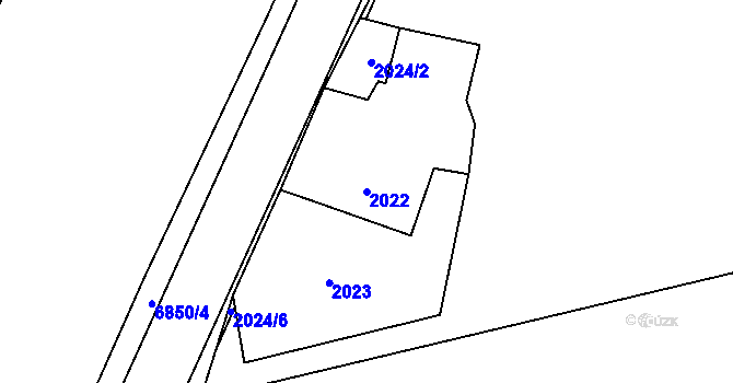 Parcela st. 2022 v KÚ Rychvald, Katastrální mapa