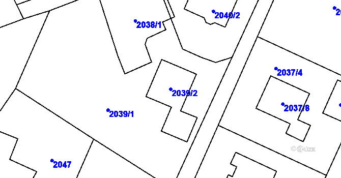 Parcela st. 2039/2 v KÚ Rychvald, Katastrální mapa