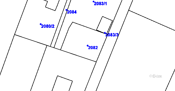 Parcela st. 2082 v KÚ Rychvald, Katastrální mapa