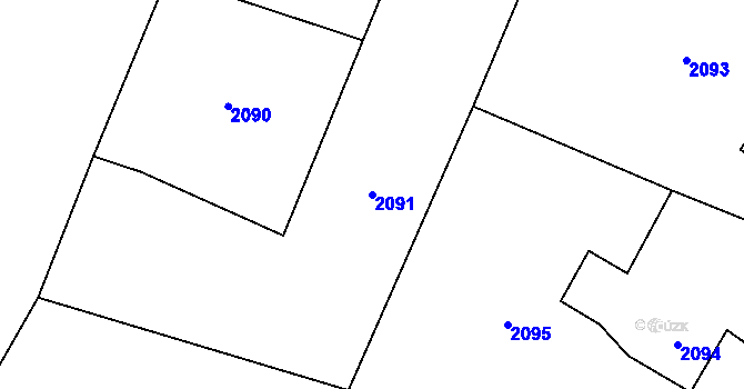 Parcela st. 2091 v KÚ Rychvald, Katastrální mapa