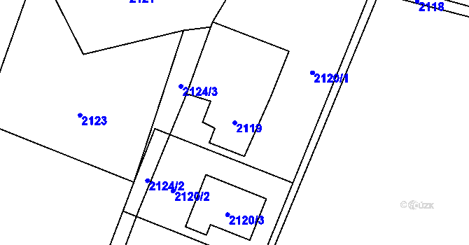 Parcela st. 2119 v KÚ Rychvald, Katastrální mapa