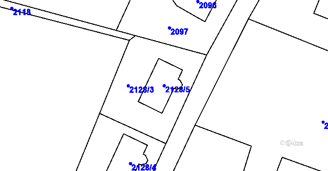 Parcela st. 2128/5 v KÚ Rychvald, Katastrální mapa