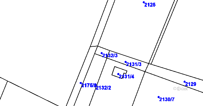 Parcela st. 2132/3 v KÚ Rychvald, Katastrální mapa