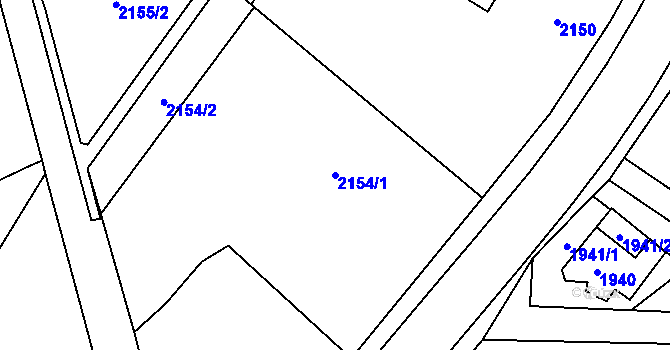 Parcela st. 2154/1 v KÚ Rychvald, Katastrální mapa