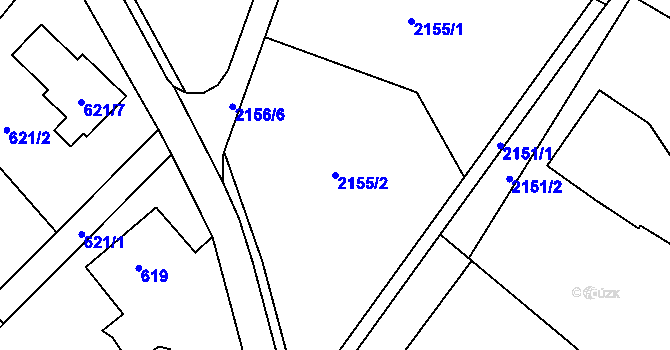 Parcela st. 2155/2 v KÚ Rychvald, Katastrální mapa