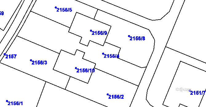 Parcela st. 2156/4 v KÚ Rychvald, Katastrální mapa