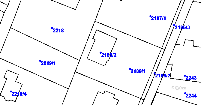 Parcela st. 2188/2 v KÚ Rychvald, Katastrální mapa