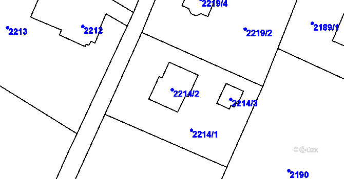 Parcela st. 2214/2 v KÚ Rychvald, Katastrální mapa