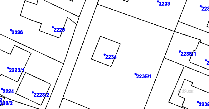 Parcela st. 2234 v KÚ Rychvald, Katastrální mapa