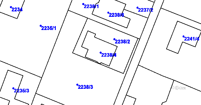 Parcela st. 2238/4 v KÚ Rychvald, Katastrální mapa