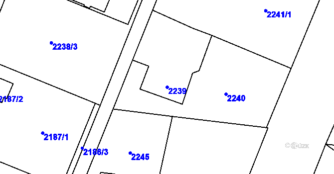 Parcela st. 2239 v KÚ Rychvald, Katastrální mapa