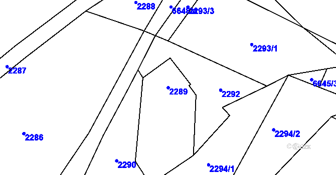 Parcela st. 2289 v KÚ Rychvald, Katastrální mapa