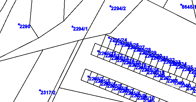 Parcela st. 2295/11 v KÚ Rychvald, Katastrální mapa