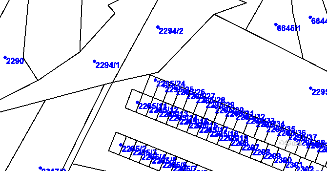 Parcela st. 2295/25 v KÚ Rychvald, Katastrální mapa