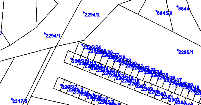 Parcela st. 2295/27 v KÚ Rychvald, Katastrální mapa