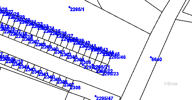 Parcela st. 2295/44 v KÚ Rychvald, Katastrální mapa