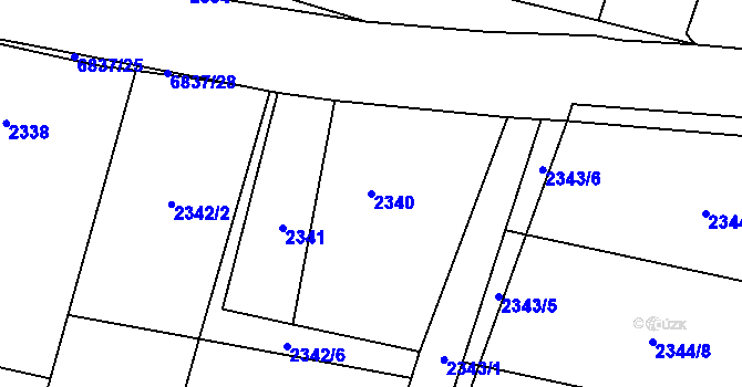 Parcela st. 2340 v KÚ Rychvald, Katastrální mapa