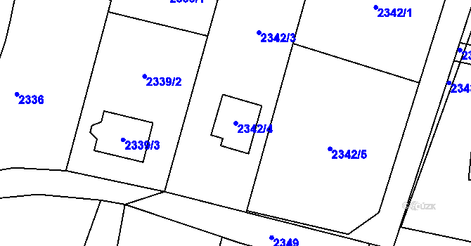 Parcela st. 2342/4 v KÚ Rychvald, Katastrální mapa