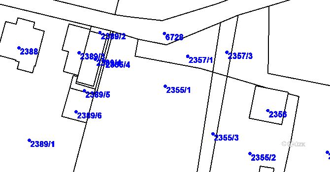Parcela st. 2355/1 v KÚ Rychvald, Katastrální mapa